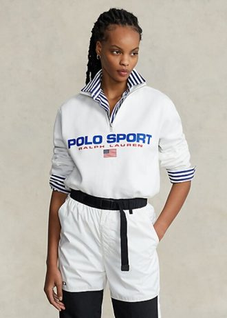 Białe damskie bluzy polarowe Ralph Lauren Polo Sport