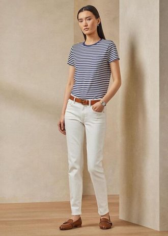 Białe damskie jeansy Ralph Lauren 400 Matchstick