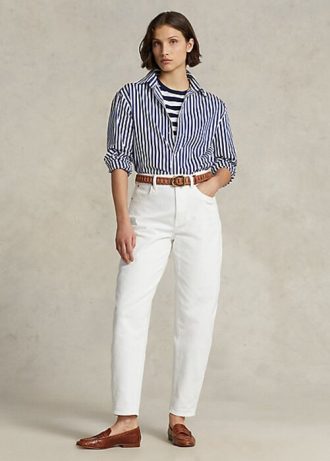 Białe damskie jeansy Ralph Lauren Carrot