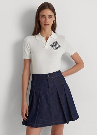 Białe damskie koszulki polo Ralph Lauren Jersey