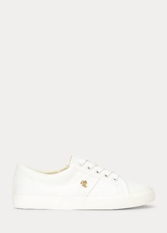 Białe damskie płócienne trampki Ralph Lauren Janson II