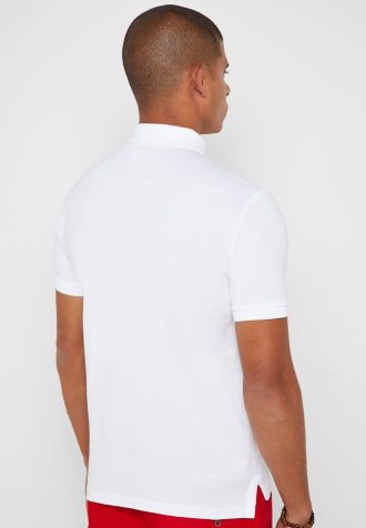 Białe męskie koszulki polo Ralph Lauren Basic z siateczki