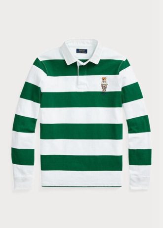 Białe męskie koszulki polo Ralph Lauren Custom Slim Fit Bear Rugby