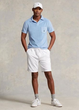 Białe męskie szorty Ralph Lauren Terry ze ściągaczem