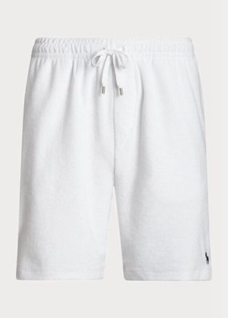 Białe męskie szorty Ralph Lauren Terry ze ściągaczem