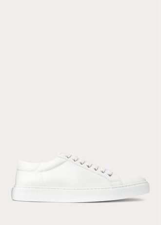 Białe męskie trampki Ralph Lauren Severn ze skóry cielęcej