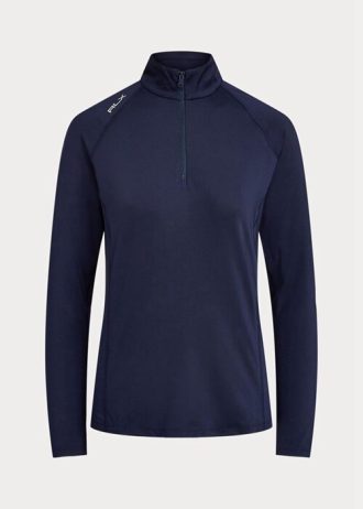 Bluzy damskie Ralph Lauren Jersey w kolorze granatowym z zamkiem błyskawicznym 1/4