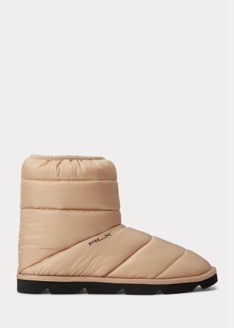 Brązowe damskie buty pikowane z logo Ralph Lauren
