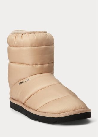Brązowe damskie buty pikowane z logo Ralph Lauren