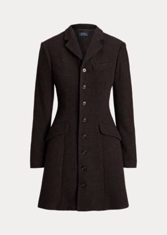 Brązowe damskie płaszcze Ralph Lauren Tweed Fit-and-Flare