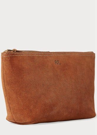 Brązowe męskie torby Ralph Lauren Roughout Suede