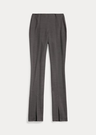 Ciemnoszare damskie legginsy Ralph Lauren z mieszanki elastycznej wełny i skośnego materiału