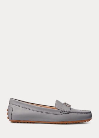 Ciemnoszare damskie mokasyny Ralph Lauren Barnsbury Nappa Leather Driver