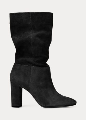 Czarne damskie buty zamszowe Ralph Lauren Artizan