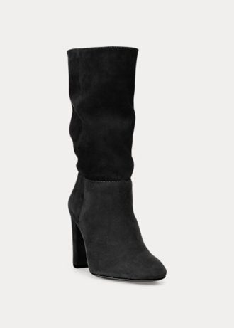 Czarne damskie buty zamszowe Ralph Lauren Artizan