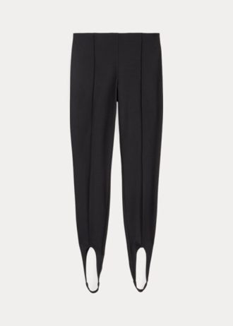Czarne damskie legginsy Ralph Lauren Pintucked Stirrup Stretch Ponte