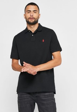 Czarne męskie koszulki polo Ralph Lauren Essential