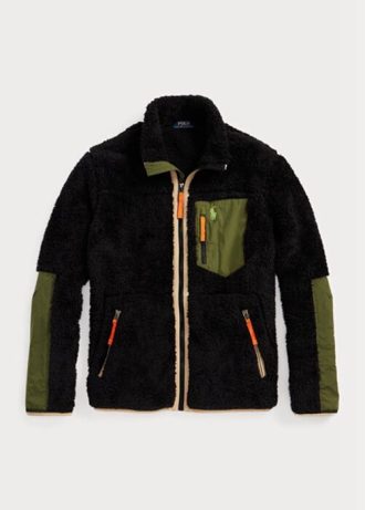 Czarne męskie kurtki hybrydowe Ralph Lauren chroniące przed wiatrem