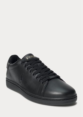 Czarne męskie skórzane trampki Ralph Lauren Wilton