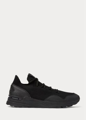 Czarne męskie trampki Ralph Lauren Trackster 200II Knit