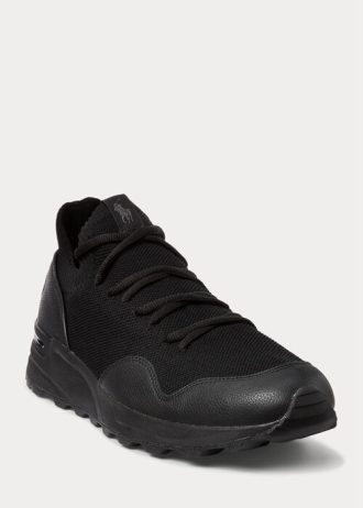 Czarne męskie trampki Ralph Lauren Trackster 200II Knit