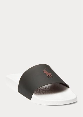 Czarno-żółte męskie kapcie termochromowe Ralph Lauren Signature Pony