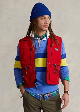 Czerwona męska wodoodporna kamizelka użytkowa Ralph Lauren