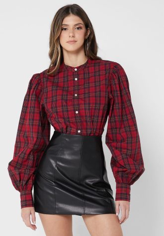 Czerwone damskie bluzki zapinane na guziki marki Ralph Lauren