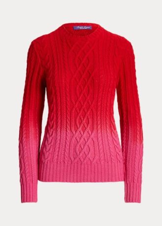 Czerwone swetry damskie Ralph Lauren Lunar New Year Cable Knit