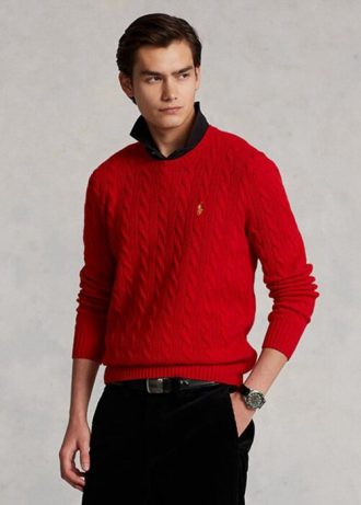 Czerwony męski sweter z wełny i kaszmiru Ralph Lauren Lunar New Year