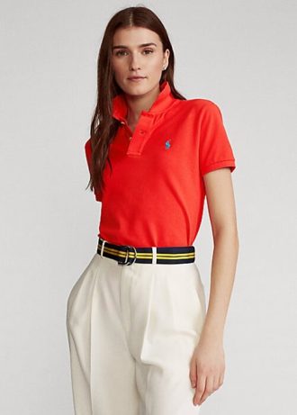 Damskie koszulki polo Ralph Lauren Classic Fit z siateczki Rose