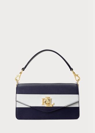 Granatowe damskie skórzane torebki typu crossbody Ralph Lauren Tayler