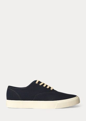Granatowe damskie trampki Ralph Lauren Indigo Canvas