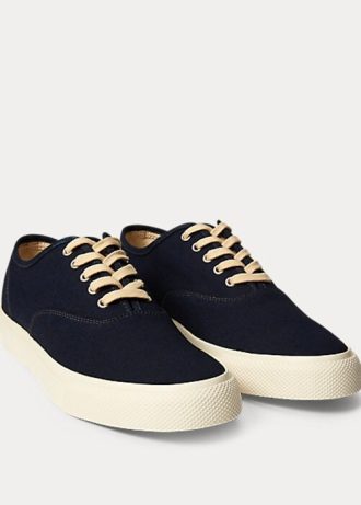 Granatowe damskie trampki Ralph Lauren Indigo Canvas