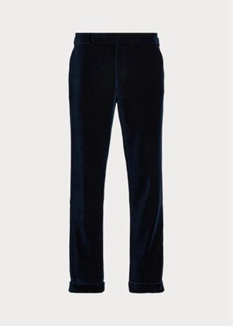 Granatowe męskie spodnie formalne Ralph Lauren Gregory Velvet