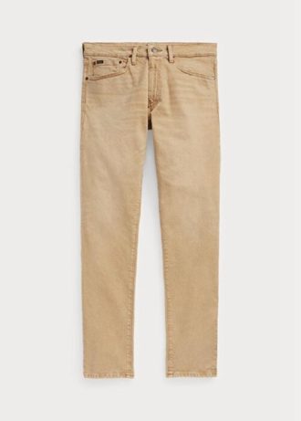 Khaki Męskie Jeansy Ralph Lauren Sullivan Slim Stretch