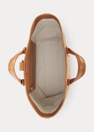 Khaki Męskie torby Ralph Lauren Welington z zamszu cielęcego
