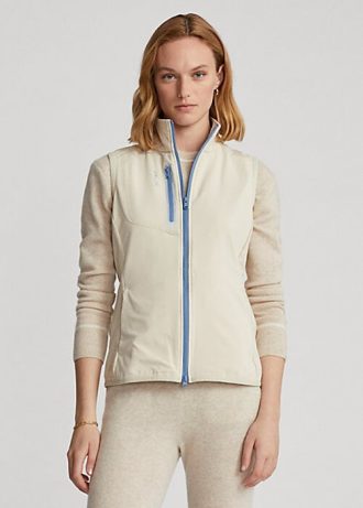 Kremowa damska kamizelka bez rękawów Ralph Lauren Terry z zamkiem błyskawicznym