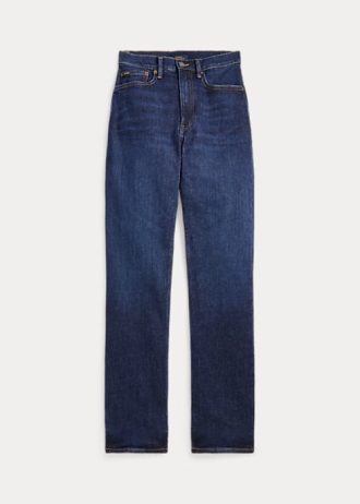 Królewskie damskie jeansy Ralph Lauren z wysokim stanem i prostym krojem
