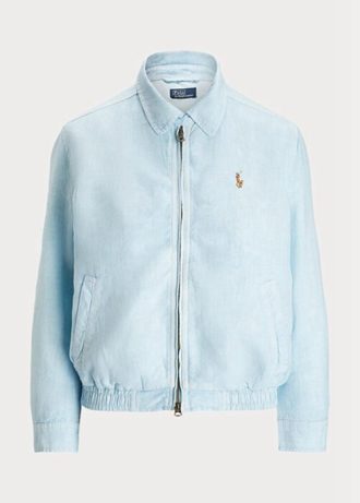 Niebieska damska lniana kurtka wiatrówka Ralph Lauren