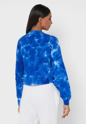 Niebieskie damskie bluzy dzianinowe Ralph Lauren z okrągłym dekoltem