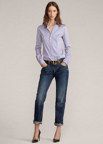 Niebieskie damskie jeansy typu boyfriend Ralph Lauren 320