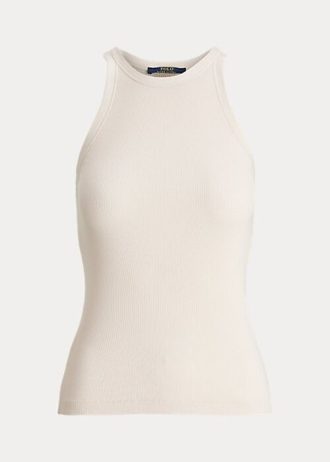 Różowe damskie prążkowane bawełniane topy Ralph Lauren