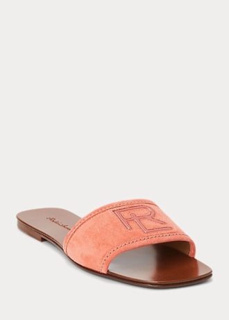 Sandały damskie Rose Ralph Lauren Andela z zamszu cielęcego