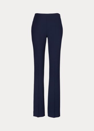 Spodnie damskie Ralph Lauren Alandra Stretch z wełny w kolorze granatowym
