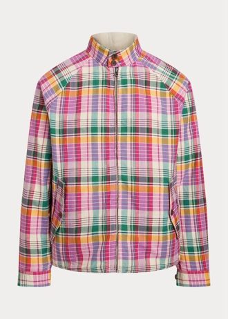 Szare, męskie kurtki dwustronne Madras-Twill marki Ralph Lauren