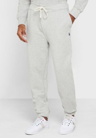 Szare męskie spodnie dresowe Ralph Lauren ze ściągaczem