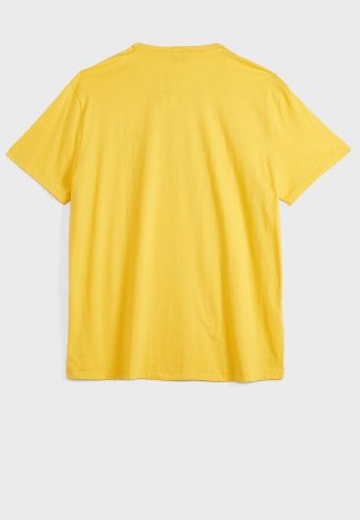 Żółte męskie koszulki z okrągłym dekoltem i logo Ralph Lauren