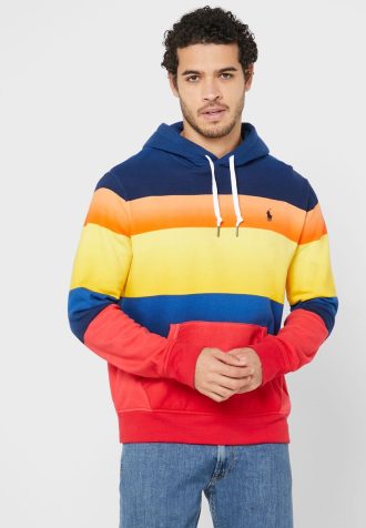 Wielokolorowa męska bluza z kapturem Ralph Lauren Color Block