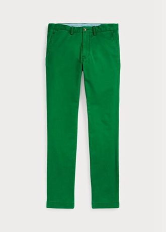 Zielone męskie spodnie chino Ralph Lauren Stretch Slim Fit